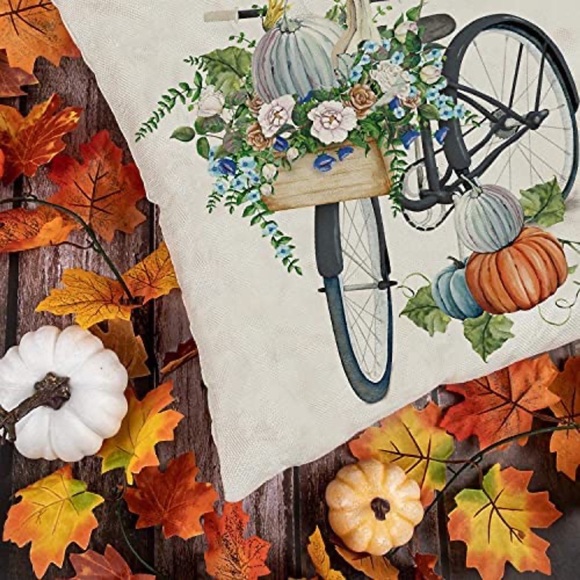 Fall Farmhouse Autumn Pillow Throw Case Covers Home Decor Set of 4 18” x 18” - Picture 5 of 7